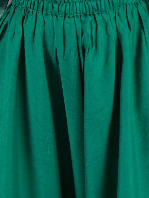 Girl's' Green Kurta Palazzo Set