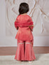 Girl's' Rose Pink Kurta Sharara And Dupatta Set