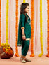 Girl's' Green Kurta Pyjama And Dupatta Set.