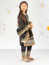 Girl's' Black Kurta Set With Dupatta