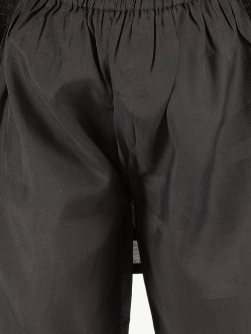 Girl's' Black Kurta Set With Dupatta