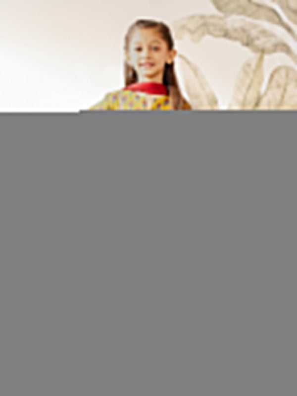 Girl's Tween Mustard Floral Kurta Patiala Set With Dupatta
