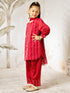 Girl's Maroon Sequin Kurta Patiala Set With Dupatta
