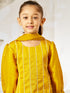 Girl's Mustard Sequin Kurta Patiala Set With Dupatta