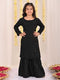 Girl's' Black Embellished Kurta Palazzo Set