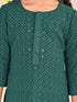 Girl's' Green Embellished Kurta Palazzo Set