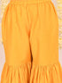 Girl's' Yellow Embellished Kurta Palazzo Set