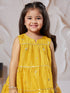 Girl's' Mustard Kurta Palazzo Set With Potli