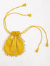 Girl's' Mustard Kurta Palazzo Set With Potli