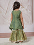 Girl's' Green Kurta Sharara Set With Dupatta