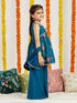 Girl's' Turquoise Blue Kurta Palazzo Set