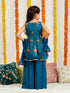 Girl's' Turquoise Blue Kurta Palazzo Set