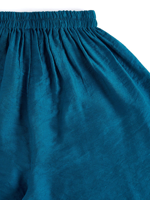 Girl's' Turquoise Blue Kurta Palazzo Set