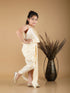 Girl's Gold Draped Skirt With Crop Top