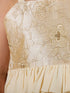 Girl's Gold Draped Skirt With Crop Top