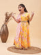 Girl's Yellow Floral Print Lehenga Set
