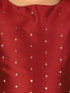 Girl's Maroon Woven Design Booti Crop Top And Long Skirt Set