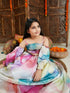 Girl's Multicolor Printed Satin Two Piece Set