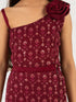 Girls' Wine Fish Cut Sequined Skirt And Top Set