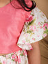 Girl's Printed Skirt And Ruffle Crop Top Set