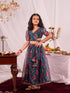 Girl's' Green Printed Organza Lehenga Set