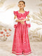 Girl's Red Cotton Lehenga Set