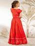 Girl's Red Silk Lehenga Set