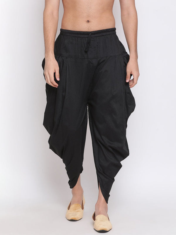 Men's Black Solid Dhoti Pant