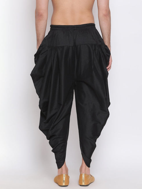 Men's Black Solid Dhoti Pant