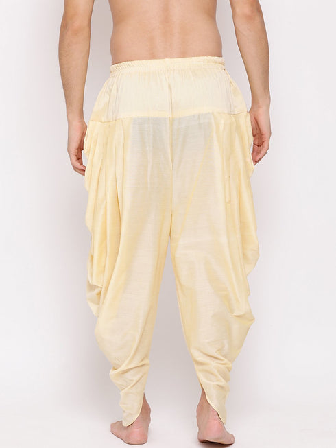 Men's Cream Solid Dhoti Pant