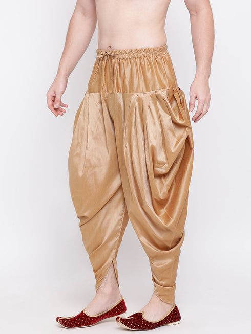 Men's Rose Gold Solid Dhoti Pant
