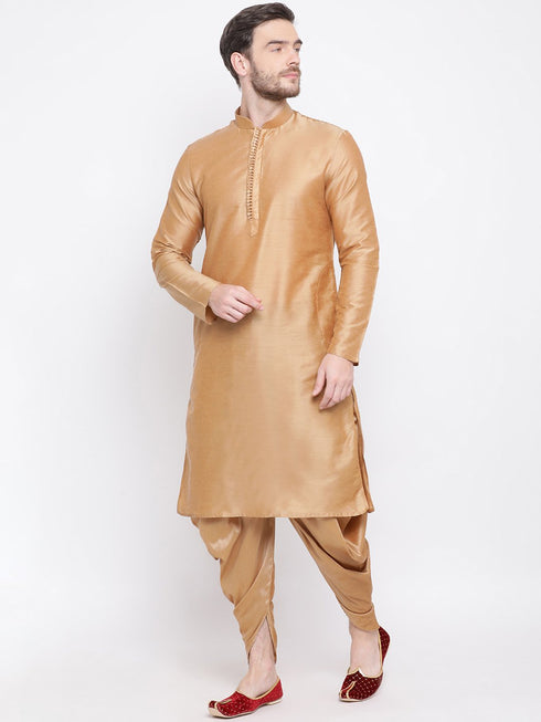 Men's Rose Gold Solid Dhoti Pant