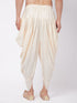 Men's Cream Cotton Blend Cowl Dhoti