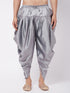 Men's Silver Cotton Blend Cowl Dhoti