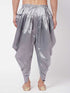 Men's Silver Cotton Blend Cowl Dhoti