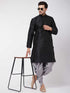 Men's Silver Cotton Blend Cowl Dhoti