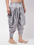 Men's Silver Cotton Blend Cowl Dhoti