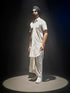 Men's White Viscose Kurta Lungi Set