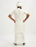 Men's White Viscose Kurta Lungi And Safa Set