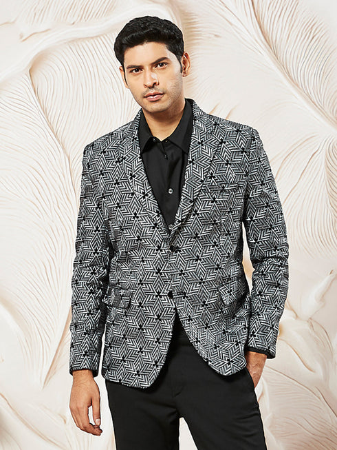 Men's Grey Velvet Blazer