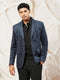 Men's Navy Blue Velvet Blazer