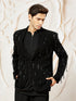 Men's Black Jacquard Blazer