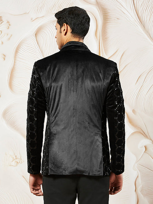 Men's Black Velvet Blazer