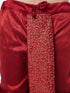 Men's Maroon Silk Blend Embroidered Dhoti