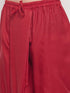 Men's Maroon Silk Blend Solid Pleated Dhoti