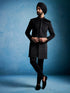 Men's Black Velvet Sherwani Set