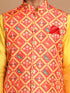 Men's Red Patola Print Nehru Jacket