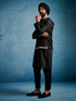 Men's Black Jute Nehru Jacket