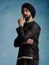 Men's Black Jute Nehru Jacket