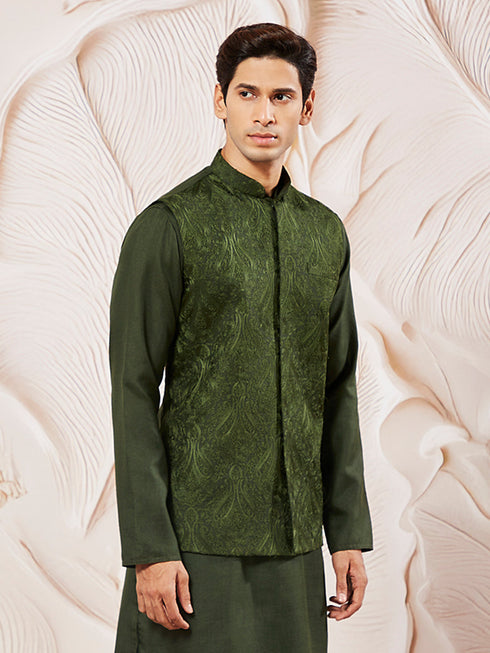 Men's Green - Nehru Jacket